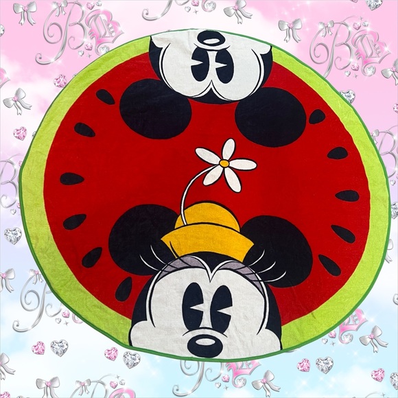 Disney towel watermelon Mickey Mouse and Minnie Mouse peaking peeka boo beach - Picture 2 of 5